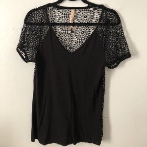 Black open laced back Bailey 44 blouse! Size small
